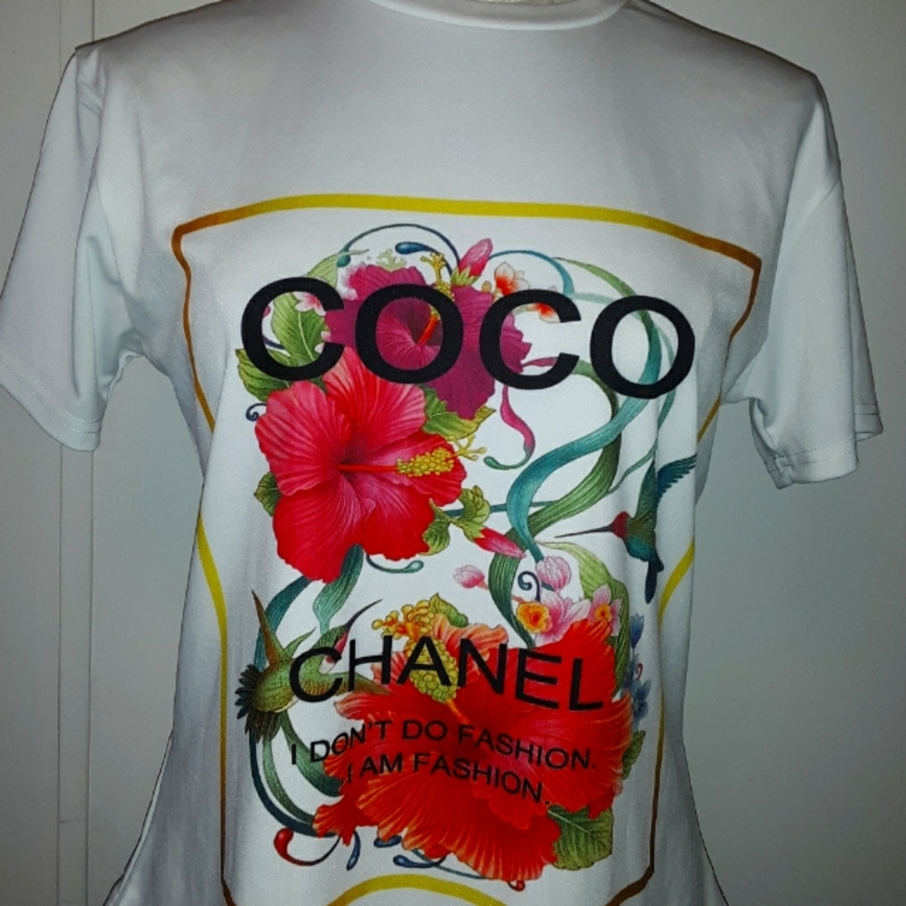 Floral letter print Top